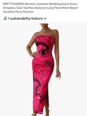 NWT Pretty Garden Maxi Dress Strapless in floral mesh